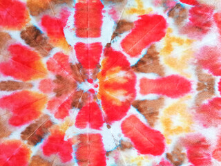 Tie Dye Vibrant Picture. Fire Abstract. Brush