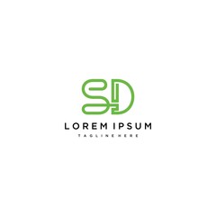 SD Business Letter Logo Design Vector Icon
