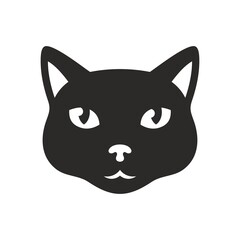 Black cat icon. Pet. Vector icon isolated on white background.