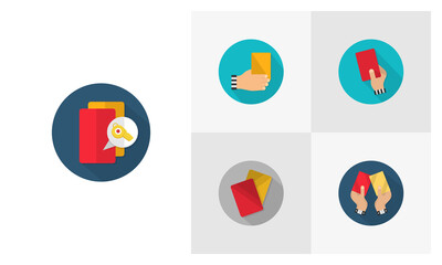 Set of Soccer Card flat icon vector template, Soccer icon concepts, Creative design