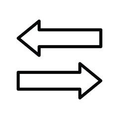 Right and Left road sign line icon