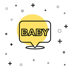 Black line Baby icon isolated on white background. Random dynamic shapes. Vector.