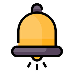 Bell icon design color outline style