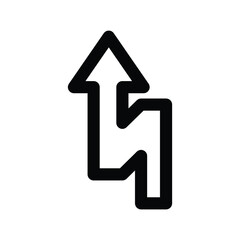 Dangerous Turn on road sign line icon