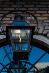 Fototapeta na wymiar lantern on the wall fire 