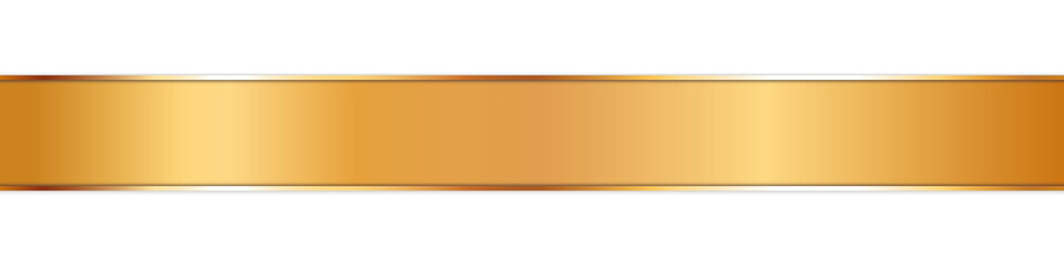 long gold ribbon banner with gold frame on white background	