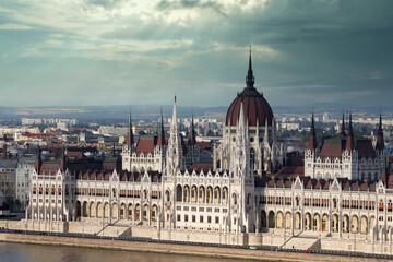 Fototapeta na wymiar Hungarian Parliament in Budapest Hungary
