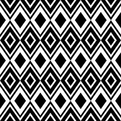 Black and white ornament, abstract geometric seamless pattern