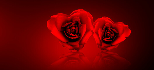 Rosen-Herzen zum Valentinstag