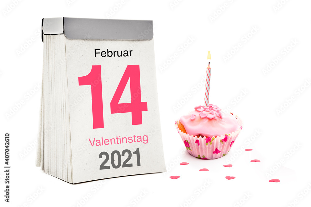 Sticker Kalender  zum Valentinstag am 14.Februar