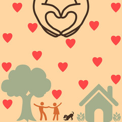 seamless pattern with hearts and birds, Happy valentine's day wishes greeting card abstract background, hearts pattern, graphic design illustration wallpaper