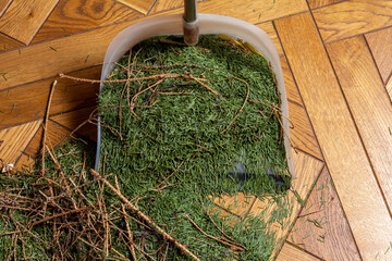 Full scoop of fallen Christmas tree needles