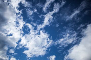 Blue sky with white clouds, weather concept