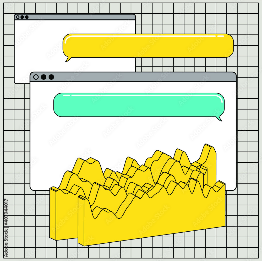 Aufkleber Composition of abstract graphs, plots and charts. Concept of data visualization and analysis.