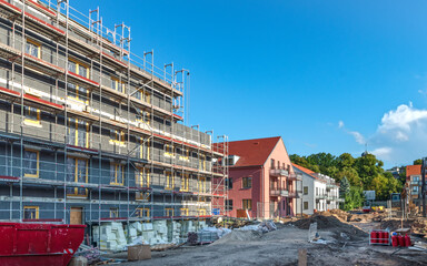 Fototapeta na wymiar construction site of new homes