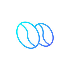 Coffee bean icon. Icon for cafe and restaurant in blue gradient style.