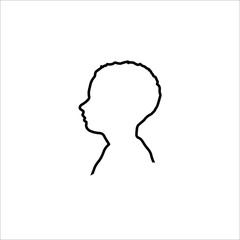 Silhouettes of child face. Outlines baby. Vector 