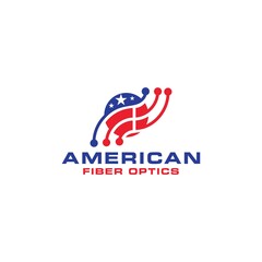 American Fiber Optics Logo Design Vector