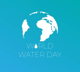 World water day concept with globe. Vector illustration.