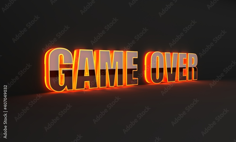 Poster game over - message in video game