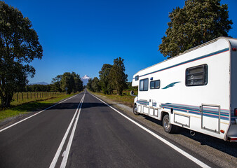 Motorhome on the way to Villarica volcano, Chile