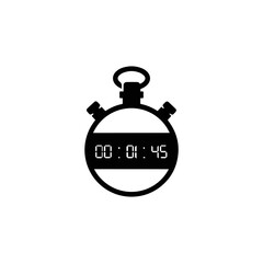 Digital stopwatch black color icon