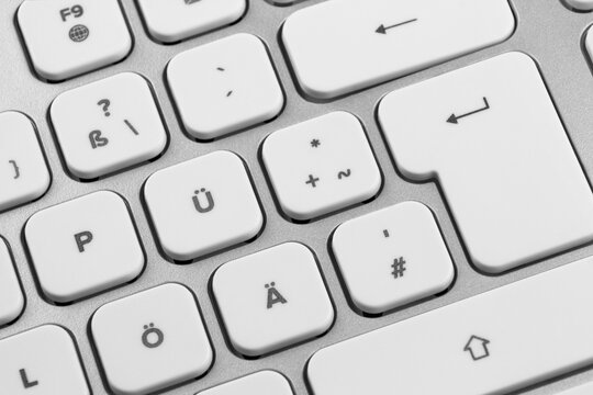 German Computer Keyboard close up