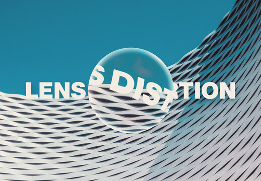 Sphere Lens Distortion Photo Effect Mockup