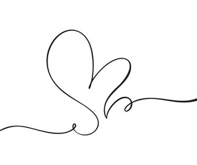 Black Flourish vintage Vector divider Valentines Day Hand Drawn Calligraphic Hearts. Calligraphy Holiday illustration. Design element valentine. Icon love decor for web, wedding