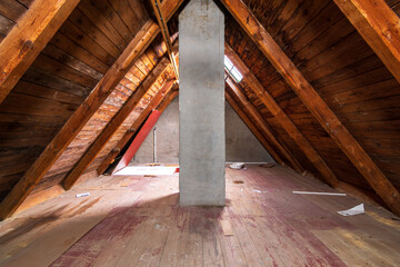 Empty attic renovation and thermal Insulation