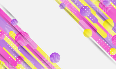 Abstract yellow, pink and purple rounded shape background.