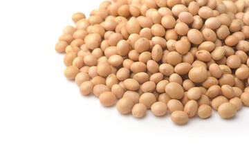 Close up of dried soybeans