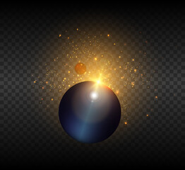 
Sunrise from space, outer space. Vector 10 eps.
