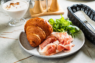 tasty breakfast in the cafe