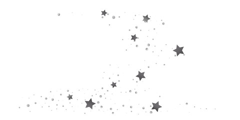 Silver star of confetti. Falling starry background