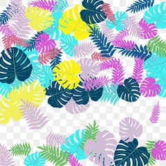 Schilderijen op glas Vector tropical pattern from colorful foliage. © niko180180