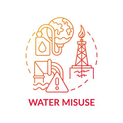 Water misuse concept icone. Waste of water idea thin line illustration. Environmental issue. Vector isolated outline RGB color drawing. Water pollution