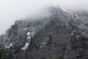 Fototapeta na wymiar Mountain with cloud in black and white