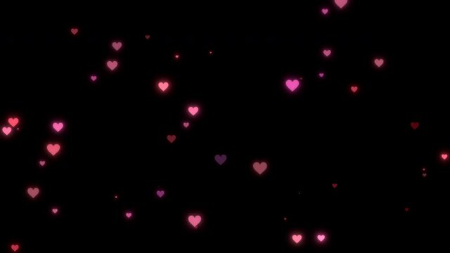 random hearts shape animation pattern video
