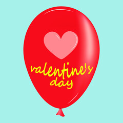 balloon with heart and valentine's day