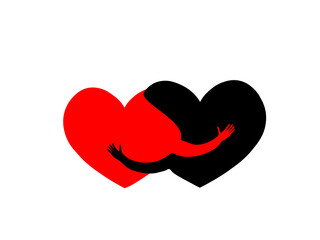 Valentine's Day, love, lovers' day. Celebrating love on a special day. Passion and hot heart, silhouette image