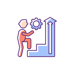 Persistence RGB color icon. Determination in work. Business improvement. Company leadership. Project development. Core corporate value. Organization and administration. Isolated vector illustration