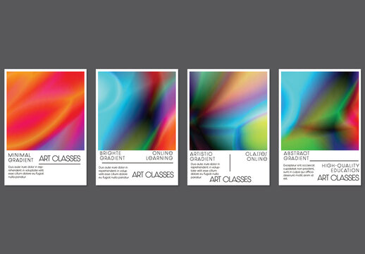 Flyer Layout with Bright Holographic Gradient Picture