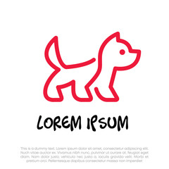 Cute dog logo vector. Pet dog logo vector