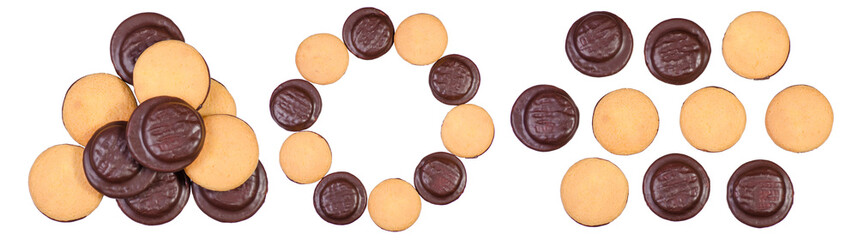 Set of biscuits on white background isolation, top view