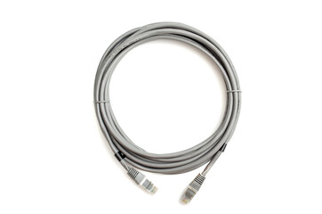 Network cable for computer on white background