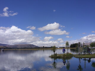reflection of clouds on the lake