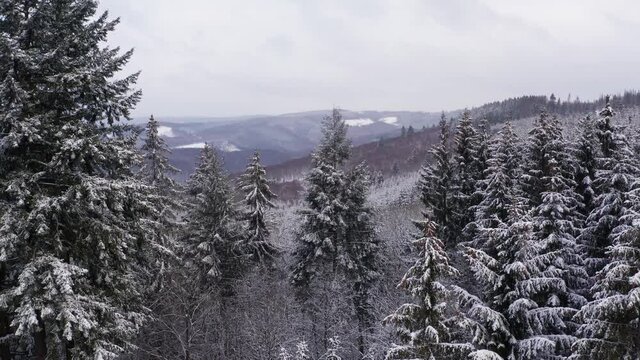 the rothaar mountains in germany in winter