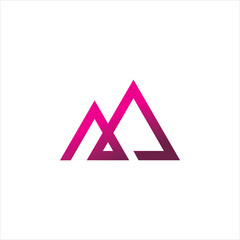 triangle mountain arrow mountain logo design