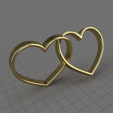Heart shaped wedding rings